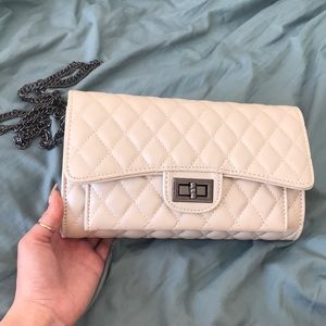 Pearl colored crossbody bag